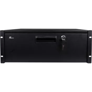 Getfort GF-4U-drawer 4U Rack Drawer - 19-inch Sliding Drawer with Lock, Black