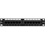 Getfort PGF-5EUTP12-B4 12-Port Cat5e UTP Patch Panel 10 inch 1U Black