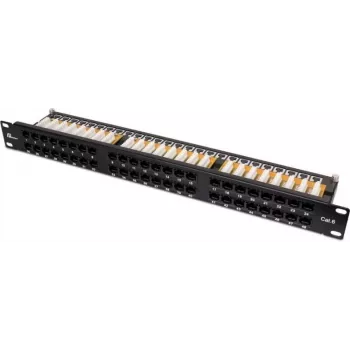 Patch Panel UTP Cat.6 48 Ports 2U 19 inch Rack-Mountable Black GETFORT PGF-6UTP48-B9
