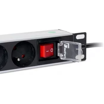 Getfort LGF-03 10-Inch 1U Rack Power Strip with 3 Schuko Outlets, 1.8m Cable, 10A, 2500W, Silver