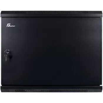 GETFORT CALI 9U 600x600 Pie sienas stiprināms servera skapis ar cietām tērauda durvīm - Melns