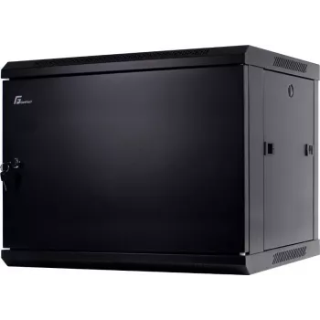 GETFORT CALI 9U 600x600 Pie sienas stiprināms servera skapis ar cietām tērauda durvīm - Melns