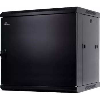 GETFORT 19 inch Wall Mount Rack Cabinet 12U 600x600 mm Solid Steel Door Black