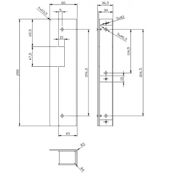 ELEKTRA-PLUS Kaseta Elektra Surowa R3, R4, R5; 3378 Ieliekamā kārba 3-vietīga balta