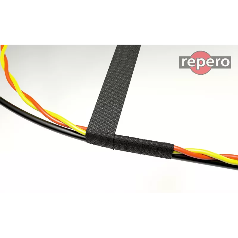 REPERO 734 Auduma elektroizolācijas lente, kokvilna, melna, 19mm x 25m