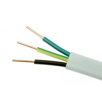 ELEKTROKABEL YDYp 3x1.5mm2 Plakanais Elektrības Kabelis 450/750V 100m Balts