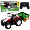 LEAN TOYS RC Remote Controlled Agricultural Tractor with Seeder Lights Red 1:24