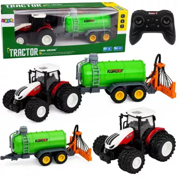 LEAN TOYS Remote-Controlled Agricultural Tractor with Liquid Fertilizer Sprayer 1:24