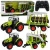 LEAN TOYS RC Remote Controlled Tractor with Forest Trailer and Timber Grabber 1:24