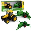 LEAN TOYS Agricultural Tractor with Seeder and Cultivator Lights Sounds Yellow 1:24