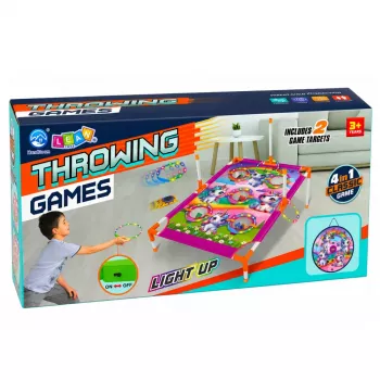 LEAN TOYS 4-in-1 Unicorn Target Toss Game with Rings and Discs
