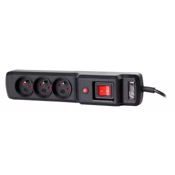 Getfort Surge Protector Power Strip 5 Outlets 5m Black