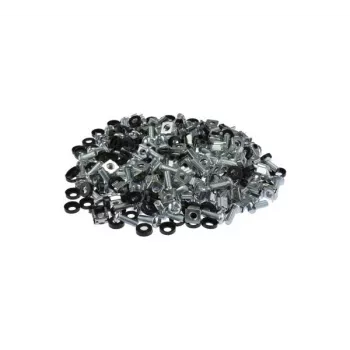 GETFORT Rack Mounting Kit 100 Pieces - M6 Skrūves, Cage Uzgriežņi, Paplāksnes - Melns