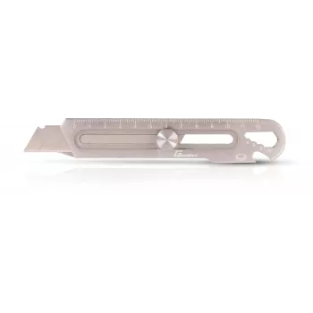 Getfort 6-in-1 Folding Utility Knife with Quick-Change Blade, SK5 Steel, Aluminum Handle, Black/Silver