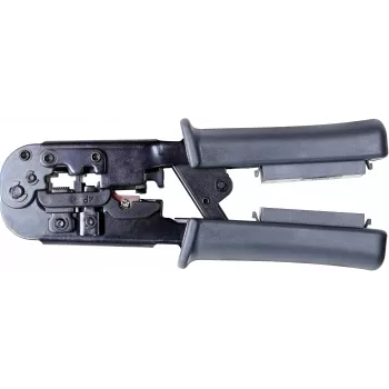 Getfort Network Cable Crimper 8P8C/RJ-45, 6P6C/RJ-12, 6P4C/RJ-11 with Built-in Tester