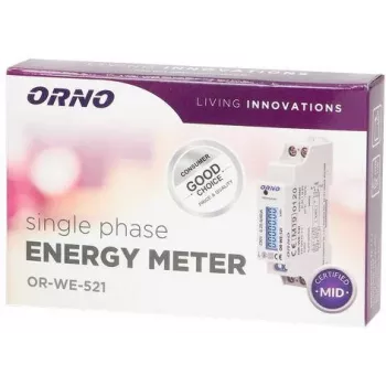 ORNO OR-WE-521 Vienfāzes elektroenerģijas skaitītājs 230V 40A DIN sliede LCD fona apgaismojums