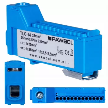 PAWBOL LZB E.4136N Bezsavienojuma Spaiļu Sloksne Zila 12-Polu 450V 24A