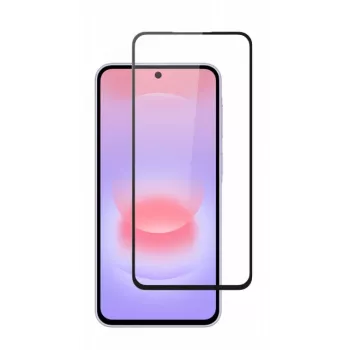 SCREENOR Rūdīta stikla ekrāna aizsargs Samsung Galaxy A27, Pilna pārklājuma, 9H cietība, 0.33 mm, Caurspīdīgs ar melnu rāmi
