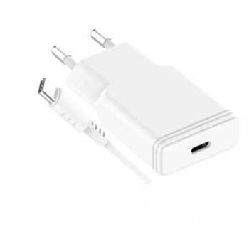GRATEQ TAHKO 20W USB-C PD Wall Charger Bundle with 1.5m USB-C to Lightning Cable, White