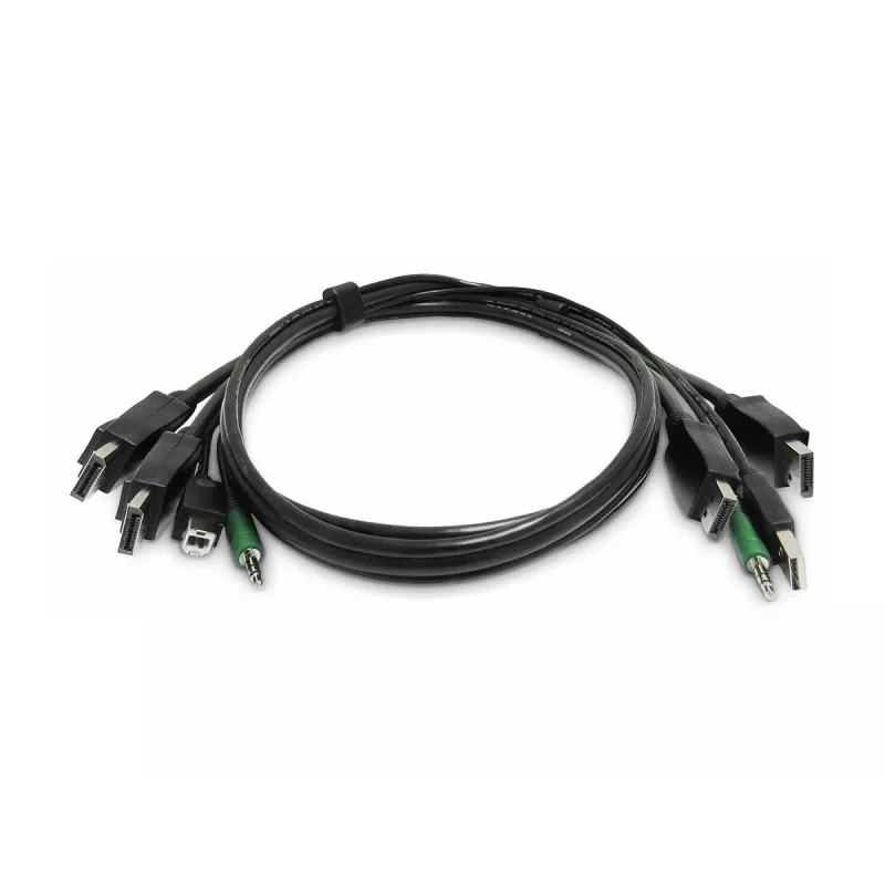 StarTech.com SK2DPMMKVM06-TAA-2U 1,8 m KVM kabelis ar diviem DisplayPort, 2x USB, audio, TAA