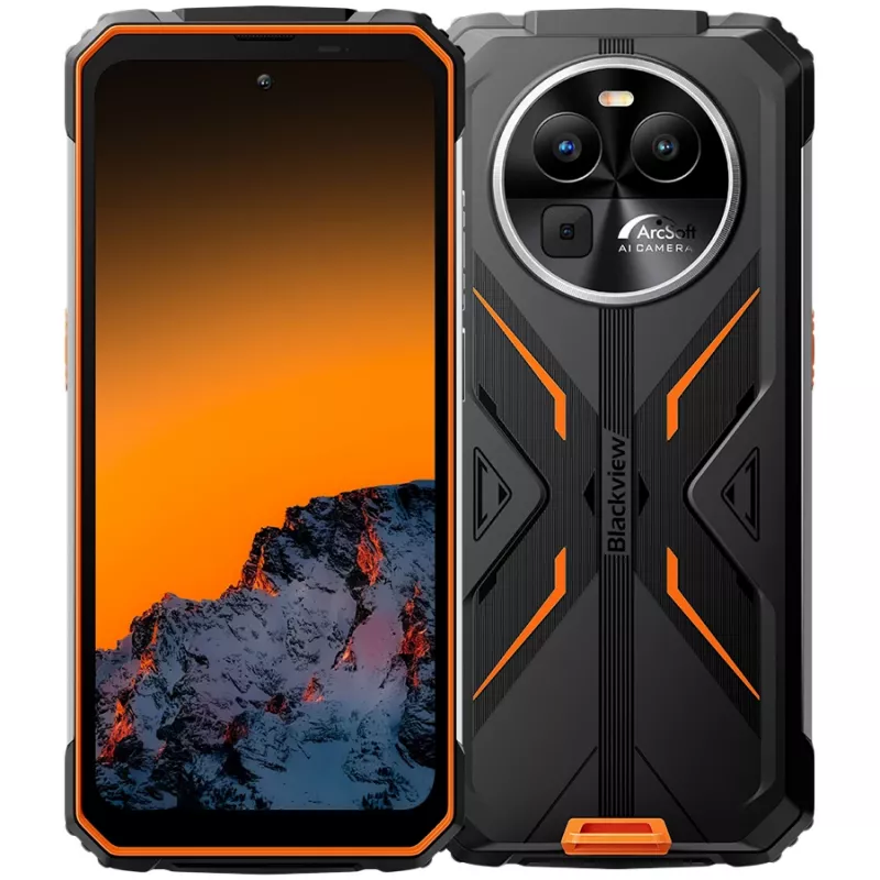 Blackview BV8100 Rugged Smartphone 6.5 inch FHD+ 120Hz, 8/256GB, 50MP+13MP+VGA, 8800mAh 45W, IP68/IP69K, MIL-STD-810H, Android 14, Orange