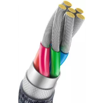 Baseus Crystal Shine USB-A to USB-C kabelis 1.2m 100W 6A QC 3.0 Pīta neilona Melns