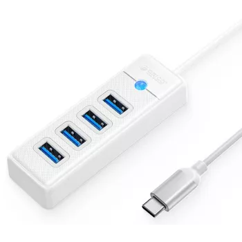 ORICO PW4U-C3-015-WH-EP USB-C Hub 4x USB-A 3.2 Gen 1 Balts