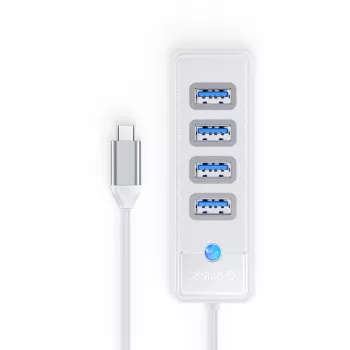 ORICO PW4U-C3-015-WH-EP USB-C Hub 4x USB-A 3.2 Gen 1 Balts