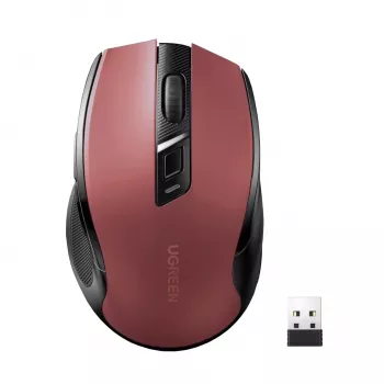 UGREEN MU006 Bezvadu optiskā pele 2.4GHz / Bluetooth 5.0 4000 DPI - Sarkanā