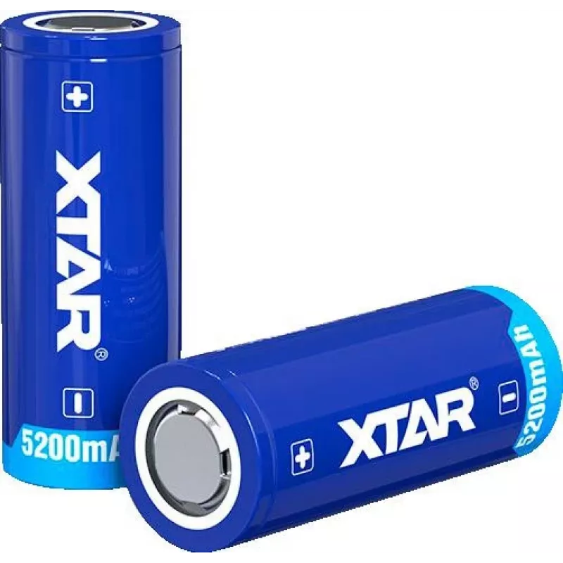 XTAR 26650 3.7V 5200mAh Aizsargāts Litija-Jona Akumulators (Button Top)