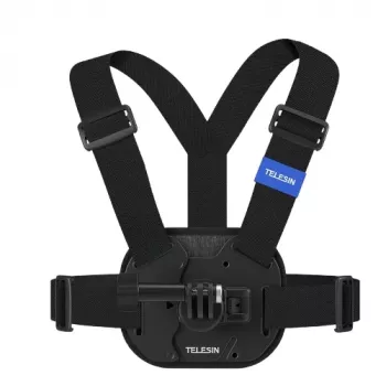 TELESIN Chest Strap Mount for Insta360 GoPro SJCAM DJI Xiaomi Action Cameras - Black