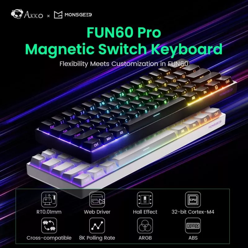 Akko FUN60 PRO Mechanical Keyboard USB-C Black 61 Keys