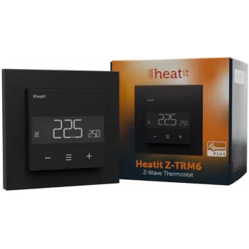 HEATIT Z-TRM6 Black Matt Z-Wave Thermostat 3600W 16A 868.4 MHz