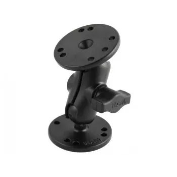 RAM MOUNTS B-Size Īsā montāžas roka + 2x B-Size 1.0 lodveida apaļā pamatne 2.5