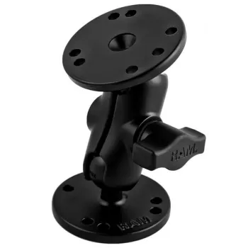 RAM MOUNTS B-Size Īsā montāžas roka + 2x B-Size 1.0 lodveida apaļā pamatne 2.5