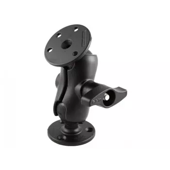 RAM MOUNTS Īsā dubultā ligzdas roka ar 2x D izmēra 2.25 inch lodveida apaļās plāksnes pamatni 3.68 inch