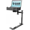 RAM MOUNTS No-Drill Universal Laptop Mount (8 inch Upper Pole with Double Swing Arms & Round Plate)