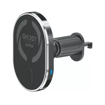 CELLY MagSafe Auto Turētājs ar Bezvadu Lādētāju - 15W Qi Ātrā Uzlāde, Ventilācijas Stiprinājums, 360° Rotācija, Melns