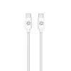 CELLY USBCUSBCCOTT - USB-C uz USB-C kokvilnas pīts kabelis balts (Power Delivery)
