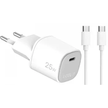 CELLY UP TC 1 USB-C 25W + C to C kabelis