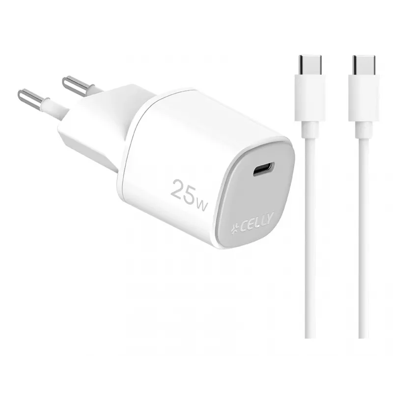 CELLY UP TC 1 USB-C 25W + C to C kabelis