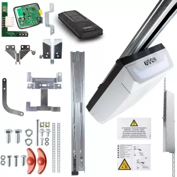 FAAC D600 FDS Garage Door Opener Kit ar 3m Kevlar siksnas divdaļīgu sliedi