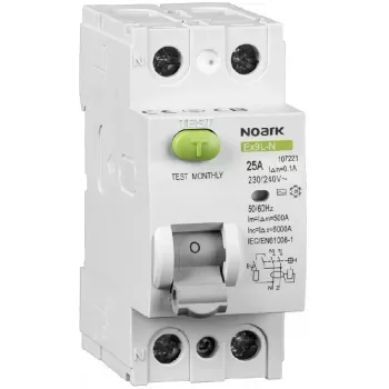 NOARK Ex9L-N 2P 25A 30mA RCCB Type AC 6kA