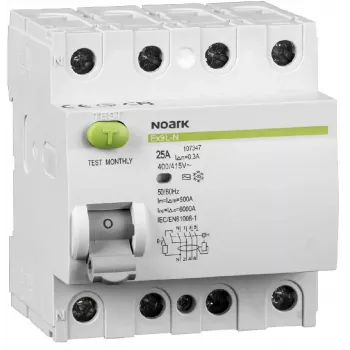 NOARK Ex9L-N 4P 40A 30mA RCCB Type AC noplūdes strāvas aizsardzības slēdzis 6kA