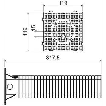 KOPOS MDZ-300_KB Montāžas plāksne izolētām fasādēm 300x300 mm Pelēka