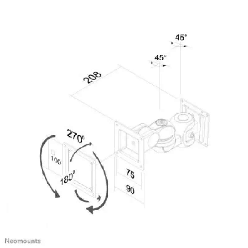 NEOMOUNTS NEWSTAR Flat Screen Wall Mount (1 Pivot & Tiltable) 10-30 Silver