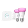 Philips Hue White and Color Ambiance Starter Set E27 2x Spuldzes + Bridge + Dimmer Switch