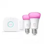 Philips Hue White and Color Ambiance Starter Set E27 2x Spuldzes + Bridge + Dimmer Switch