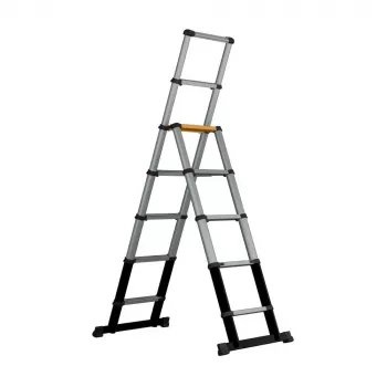 Batavia 7065240 Teleskopiskās kāpnes 205cm, 150kg slodze, anodēts alumīnijs, sudrabs/melns
