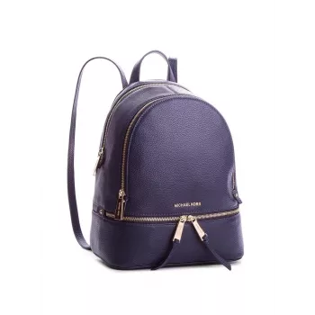 Michael Kors Rhea Backpack Navy Saffiano Leather Women's 27x26x14 cm